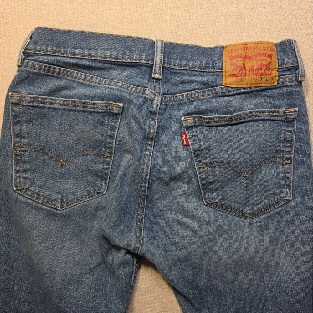 Levi's 505 Men Jeans Blue Denim Straight Mid Rise Size 32 x 30